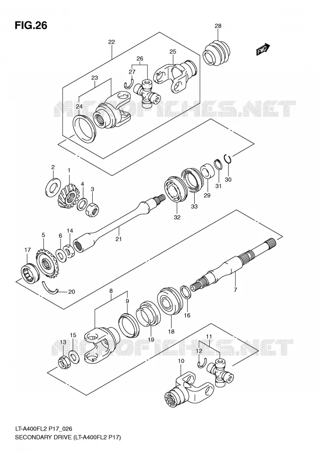 AANDRIJFAS (LT-A400FL2 P17) Suzuki QUAD 400 KINGQUAD 2012  LT-F400FZL2(P17)