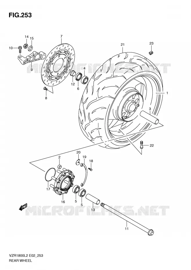 ACHTERWIEL (VZR1800ZL2 E24) Suzuki MOTO 1800 INTRUDER 2012  VZR1800UFL2(E02)