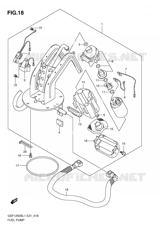 BENZINE POMP Suzuki MOTO 1250 BANDIT 2011  GSF1250SAL1(E21)