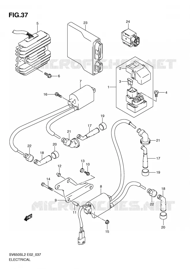 ELEKTRISCH (SV650SAL2 E24) Suzuki MOTO 650 SV 2012  SV650SL2(E02)