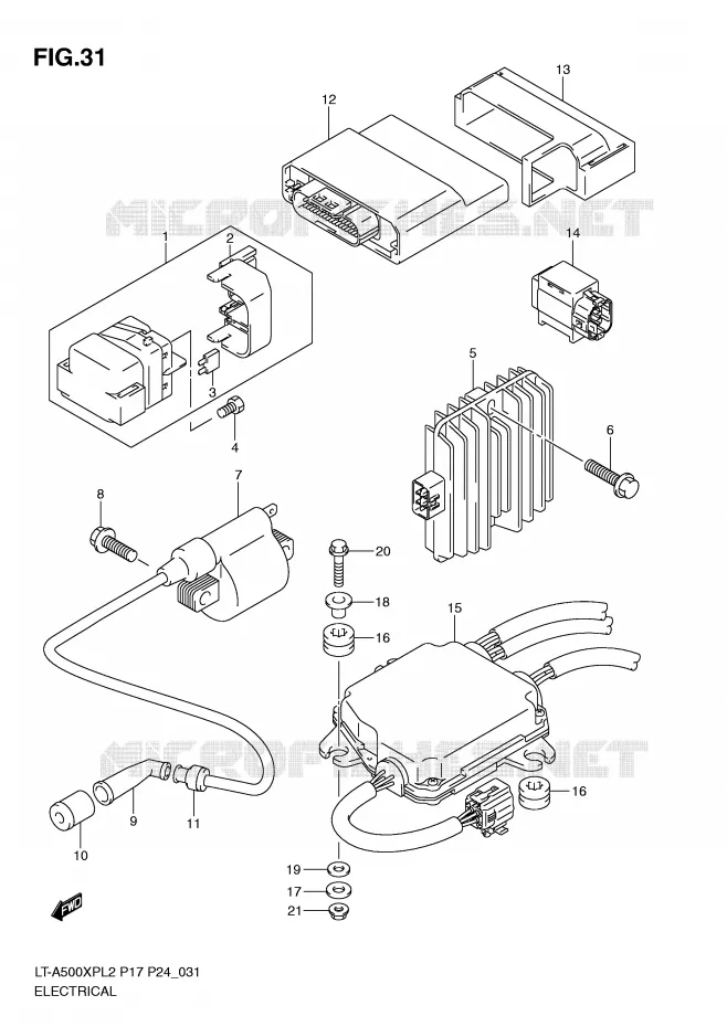 ELEKTRISCH Suzuki QUAD 500 KINGQUAD 2012  LT-A500XPL2(P17)