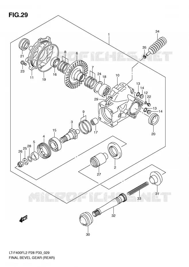 FINAL BEVEL GEAR (REAR) Suzuki QUAD 400 KINGQUAD 2012  LT-F400FZL2(P28)