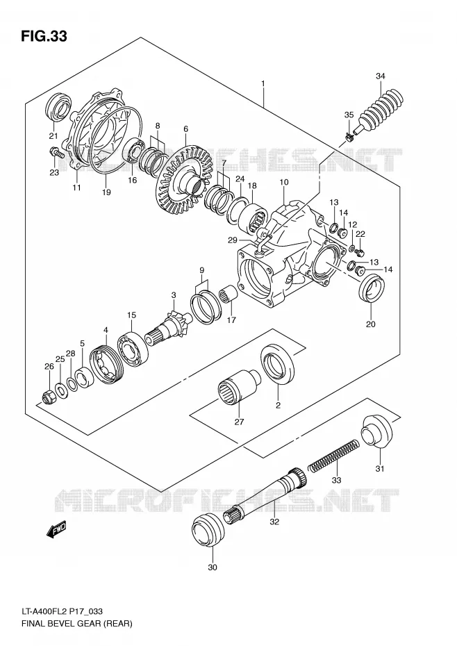 FINAL BEVEL GEAR (REAR) Suzuki QUAD 400 KINGQUAD 2012  LT-F400L2(P17)