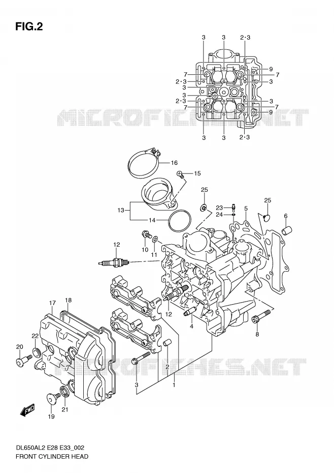 FRONT CILINDERKOP Suzuki MOTO 650 V-STROM 2012  DL650AL2(E28)