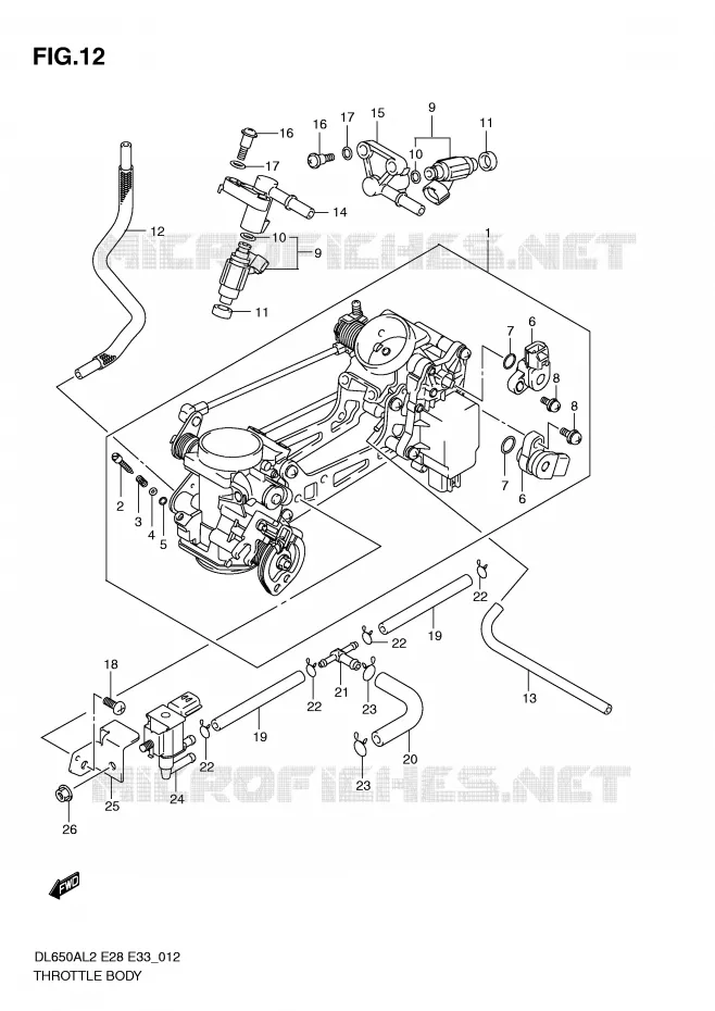 GASKLEPHUIS (DL650AL2 E33) Suzuki MOTO 650 V-STROM 2012  DL650AL2(E28)