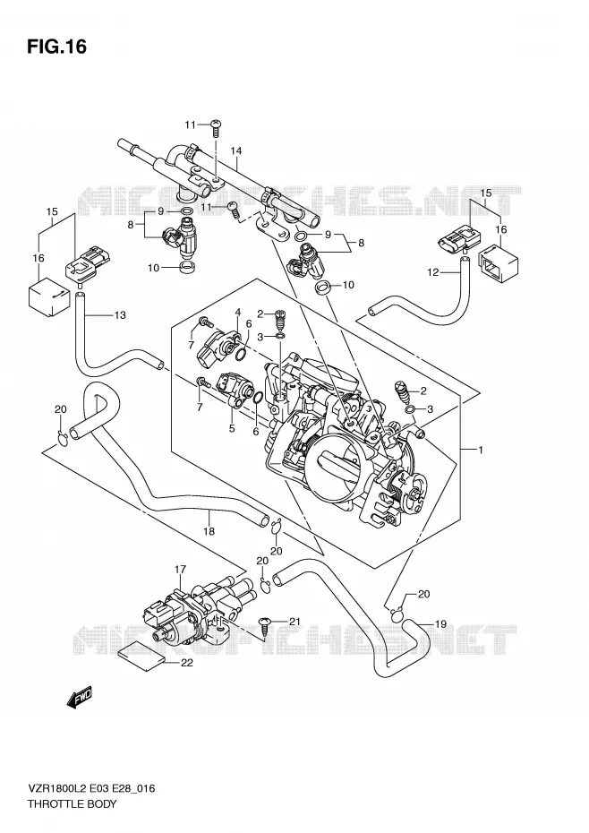 GASKLEPHUIS (VZR1800ZL2 E03) Suzuki MOTO 1800 INTRUDER 2012  VZR1800ZL2(E03)