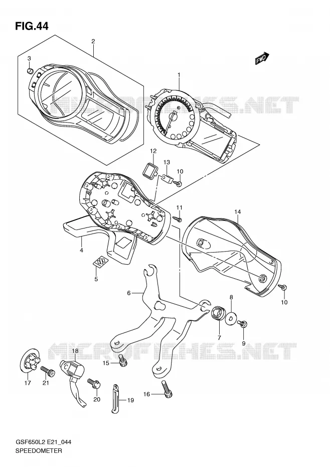 SNELHEIDSMETER (GSF650AL2 E21) Suzuki MOTO 650 BANDIT 2012  GSF650SL2(E21)