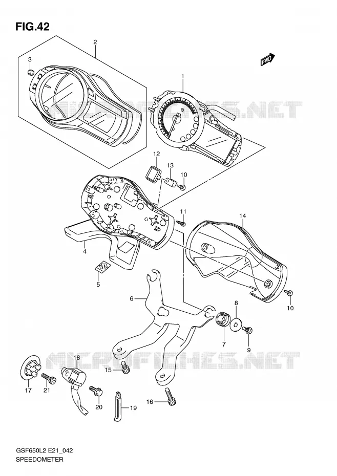 SNELHEIDSMETER (GSF650L2 E21) Suzuki MOTO 650 BANDIT 2012  GSF650SL2(E21)