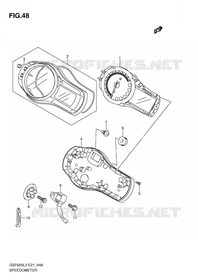 SNELHEIDSMETER (GSF650SAL2 E21) Suzuki MOTO 650 BANDIT 2014  GSF650SAL2(E21)