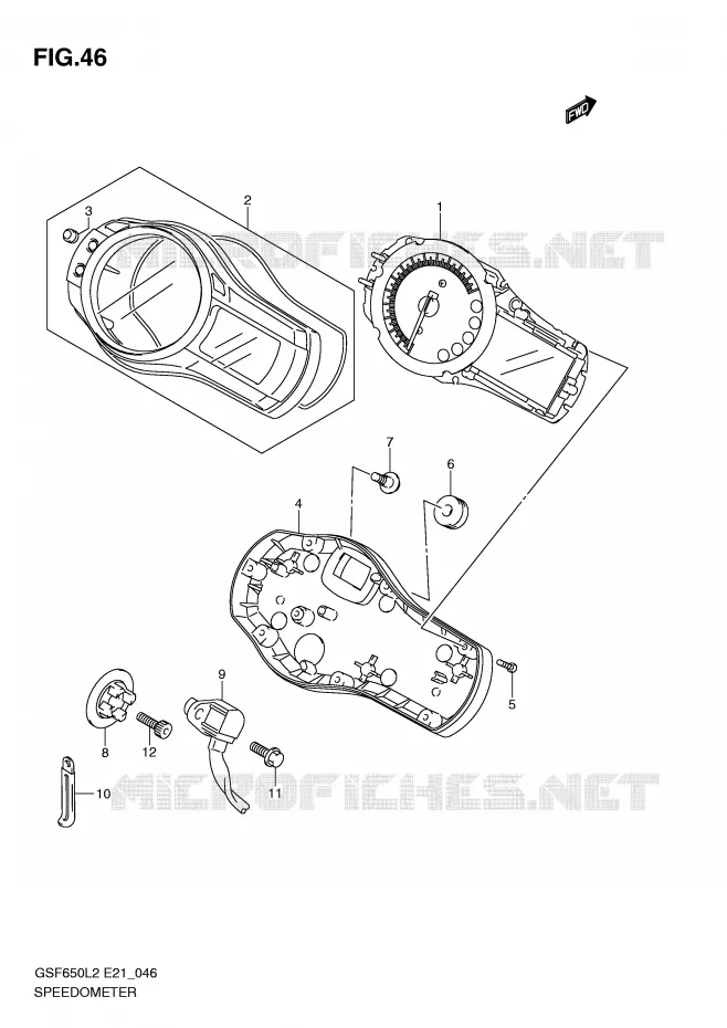 SNELHEIDSMETER (GSF650SL2 E21) Suzuki MOTO 650 BANDIT 2012  GSF650L2(E21)
