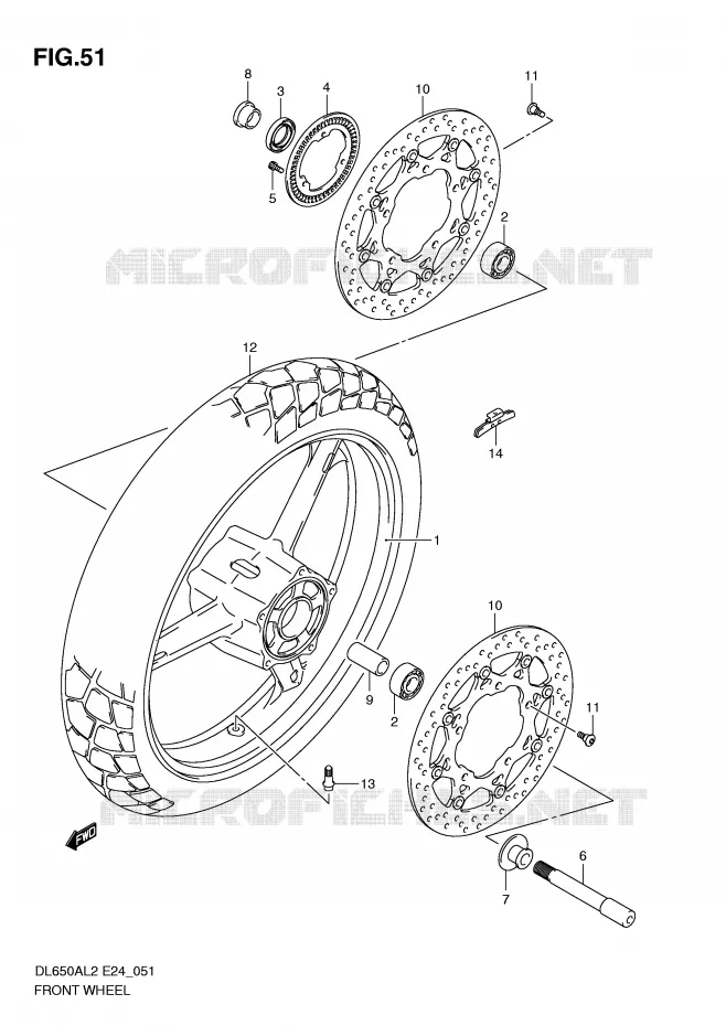 VOORWIEL Suzuki MOTO 650 V-STROM 2012  DL650AL2(E24)