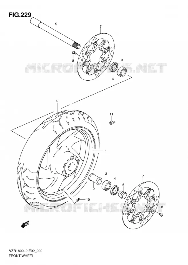 VOORWIEL (VZR1800ZL2 E24) Suzuki MOTO 1800 INTRUDER 2012  VZR1800ZL2(E02)