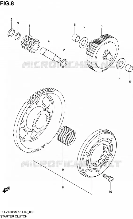 STARTMOTOR CLUTCH Suzuki MOTO 400 DR-Z 2006  DR-Z400SMK6(E19)
