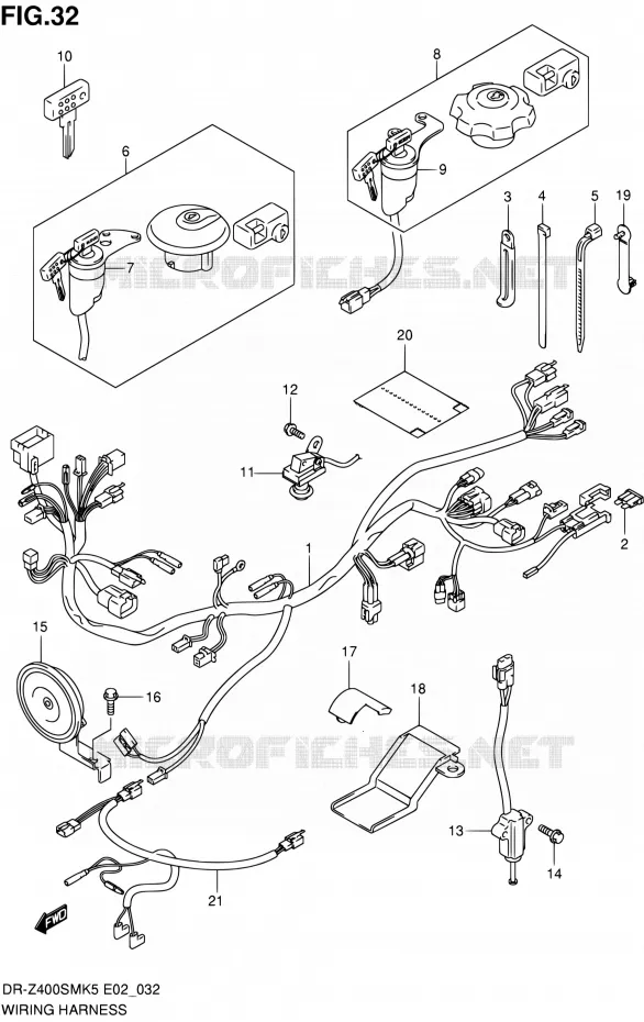 BEDRADING Suzuki MOTO 400 DR-Z 2006  DR-Z400SMK6(E24)