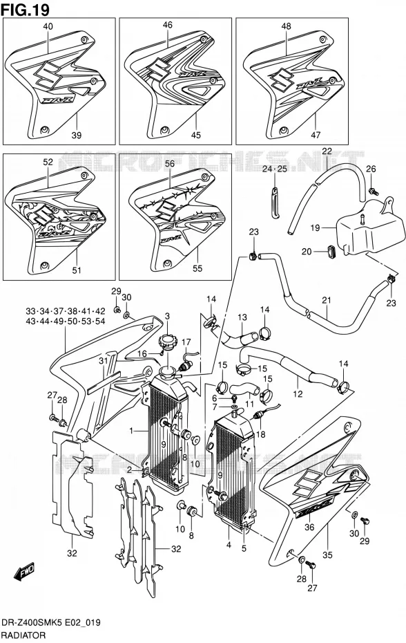 RADIATOR Suzuki MOTO 400 DR-Z 2006  DR-Z400SMK6(E24)