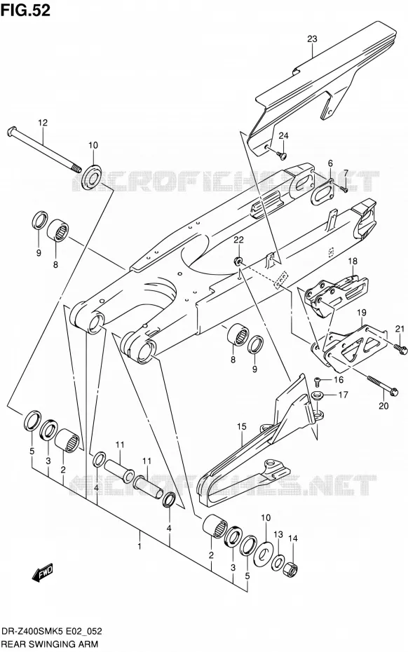 SWINGARM Suzuki MOTO 400 DR-Z 2006  DR-Z400SMK6(E24)