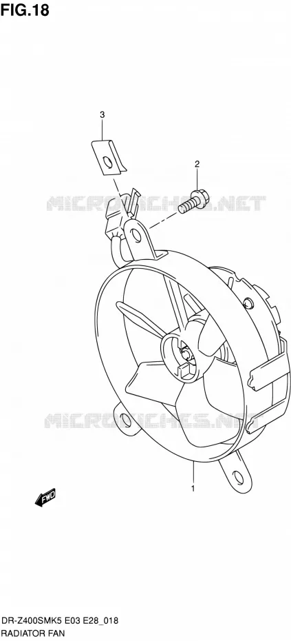 KOELVENTILATOR Suzuki MOTO 400 DR-Z 2007  DR-Z400SM K7 (E03,E28,E33)