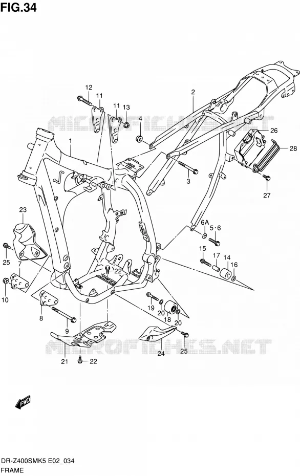 FRAME Suzuki MOTO 400 DR-Z 2007  DR-Z400SMK7(E19)