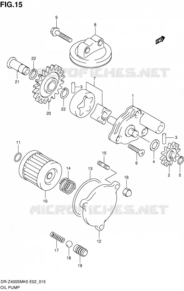OLIEPOMP Suzuki MOTO 400 DR-Z 2007  DR-Z400SMK7(E19)