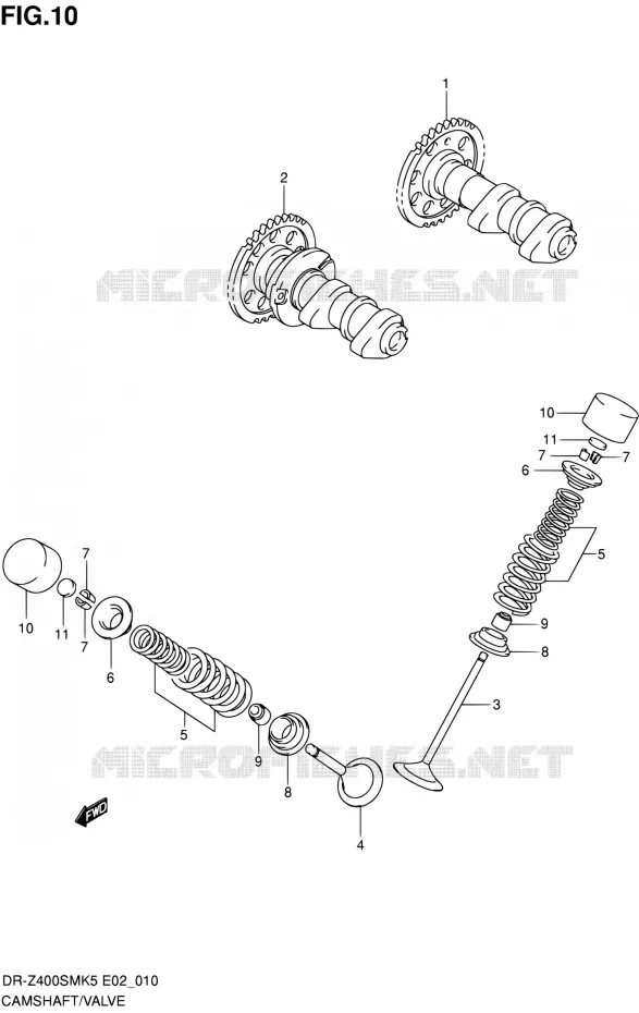 NOKKENAS - VALVES Suzuki MOTO 400 DR-Z 2007  DR-Z400SMK7(E24)