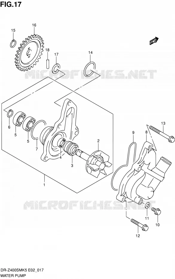 WATERPOMP Suzuki MOTO 400 DR-Z 2007  DR-Z400SMK7(E24)