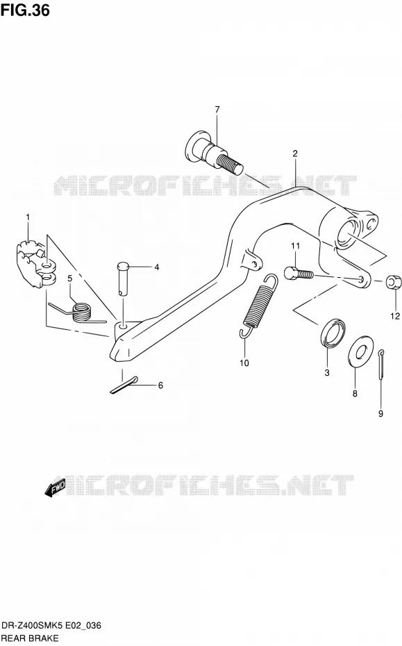ACHTERREM Suzuki MOTO 400 DR-Z 2008  DR-Z400SMK8(E19)