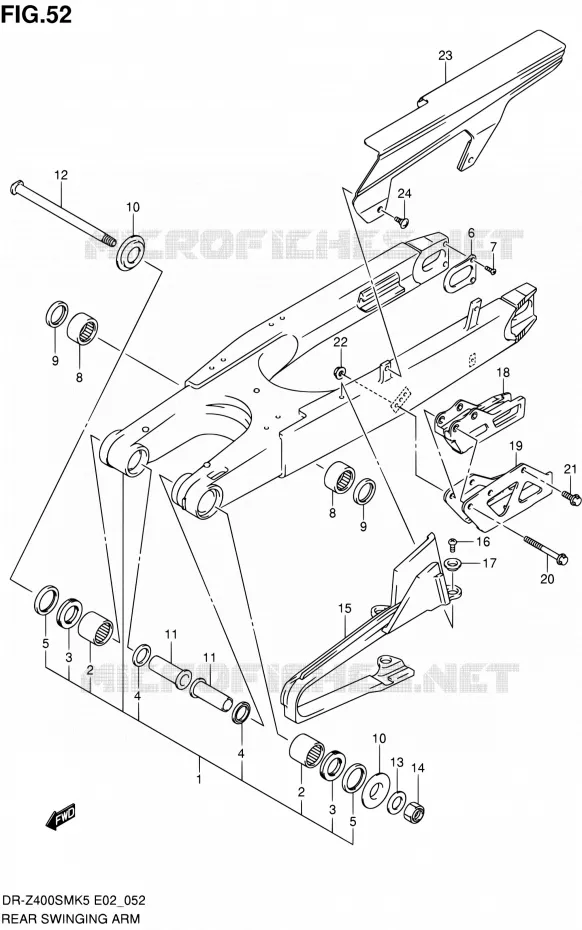 SWINGARM Suzuki MOTO 400 DR-Z 2008  DR-Z400SMK8(E19)