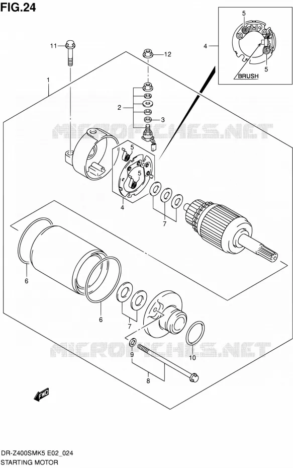 STARTMOTOR Suzuki MOTO 400 DR-Z 2008  DR-Z400SMK8(E24)