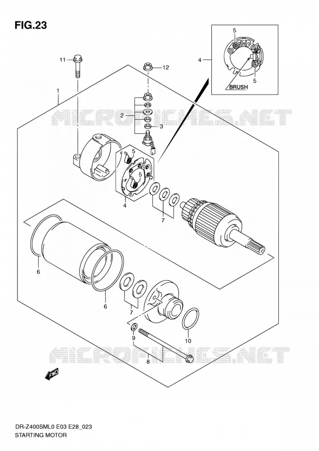 STARTMOTOR Suzuki MOTO 400 DR-Z 2010  DR-Z400SM L0 (E03,E28,E33)