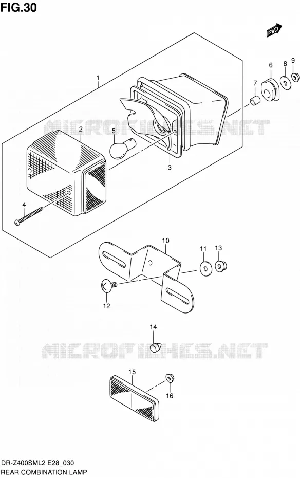 TAIL LIGHT ASSY Suzuki MOTO 400 DR-Z 2012  DR-Z400SM L2 (E03,E28,E33)