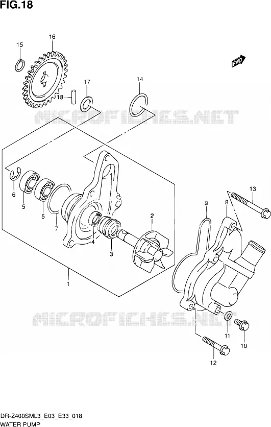 WATERPOMP Suzuki MOTO 400 DR-Z 2013  DR-Z400SM L3 (E03,E28,E33)