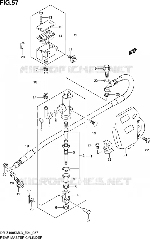 ACHTER HOOFDREMCILINDER Suzuki MOTO 400 DR-Z 2013  DR-Z400SM L3 (E24)