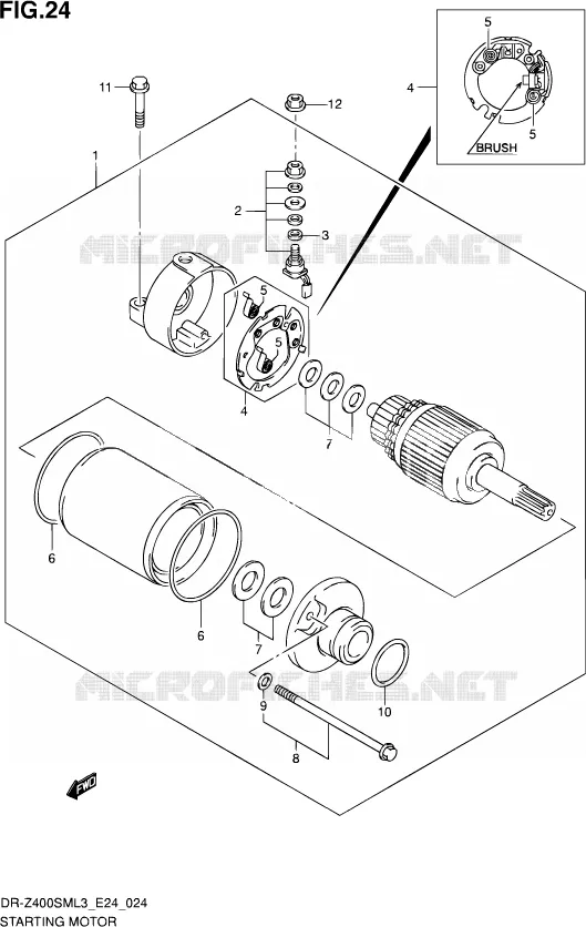 STARTMOTOR Suzuki MOTO 400 DR-Z 2013  DR-Z400SM L3 (E24)