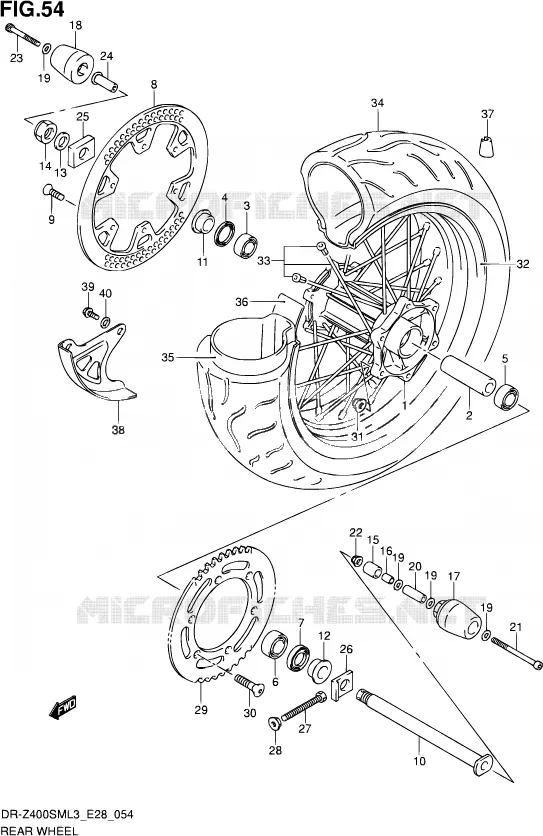 ACHTERWIEL Suzuki MOTO 400 DR-Z 2013  DR-Z400SM L3 (E28)