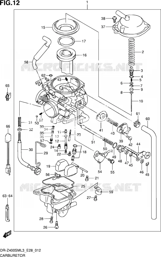 CARBURATOR Suzuki MOTO 400 DR-Z 2013  DR-Z400SM L3 (E28)