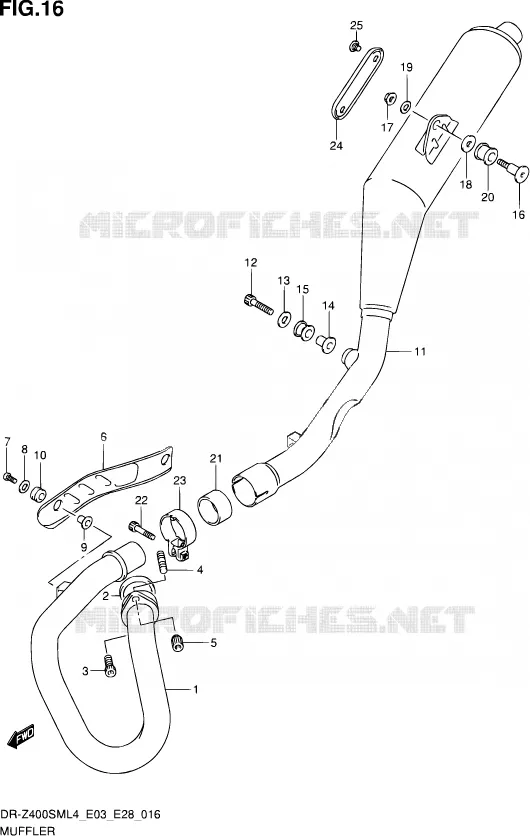GELUIDDEMPER Suzuki MOTO 400 DR-Z 2014  DR-Z400SM L4 (E03,E28,E33)