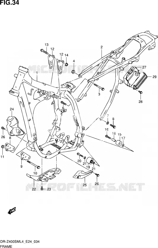 FRAME Suzuki MOTO 400 DR-Z 2014  DR-Z400SM L4 (E24)
