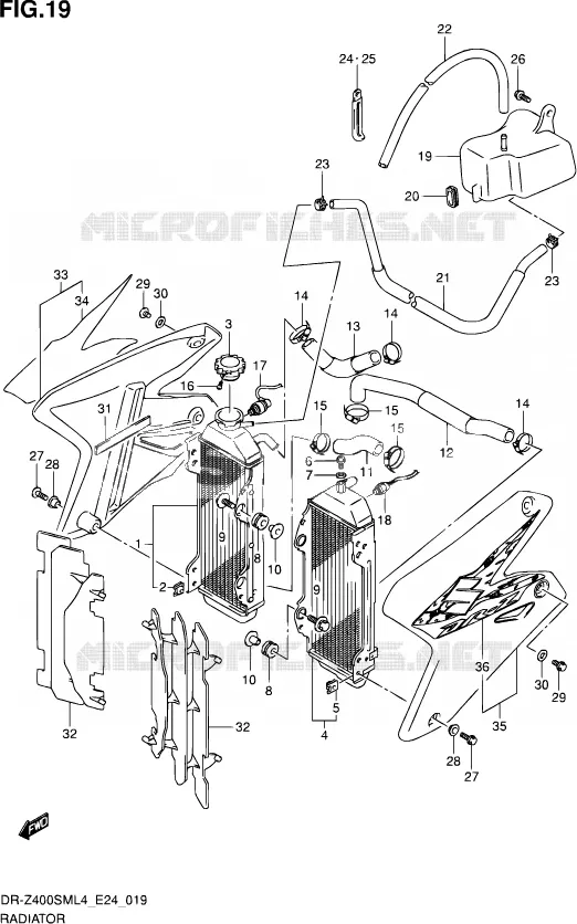 RADIATOR Suzuki MOTO 400 DR-Z 2014  DR-Z400SM L4 (E24)