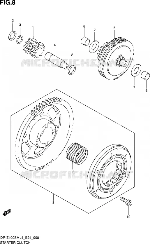 STARTMOTOR CLUTCH Suzuki MOTO 400 DR-Z 2014  DR-Z400SM L4 (E24)