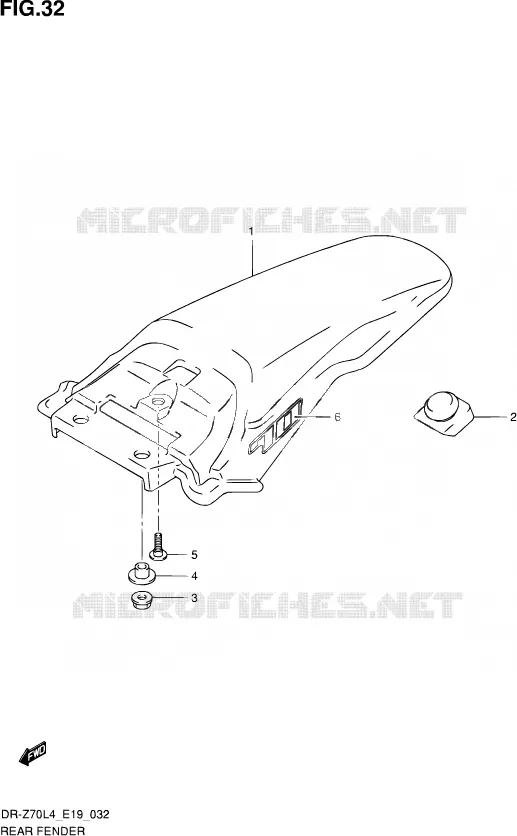 ACHTERSPATBORD Suzuki MOTO 70 DR-Z 2015  DR-Z70 L4 (E19)