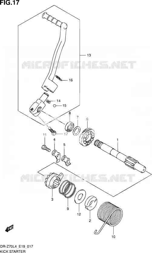 KICKSTARTER Suzuki MOTO 70 DR-Z 2015  DR-Z70 L4 (E19)