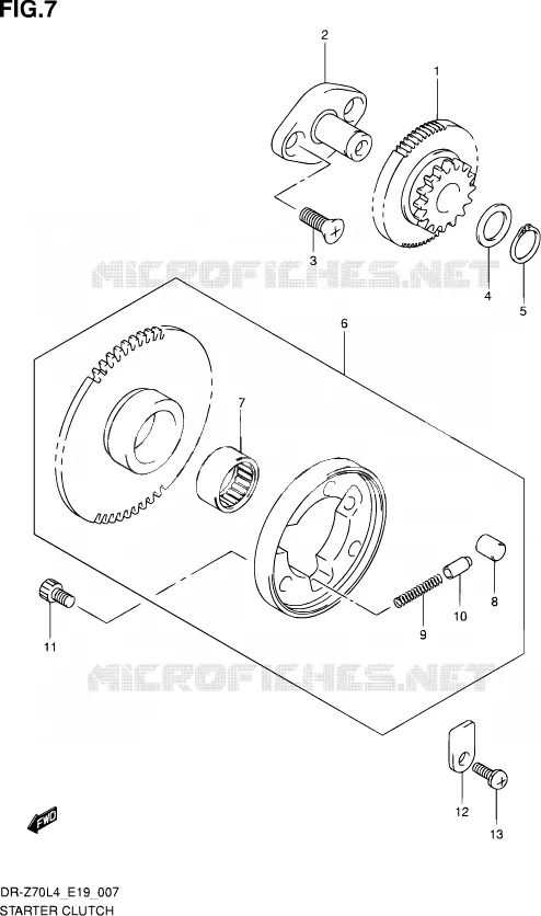 STARTMOTOR CLUTCH Suzuki MOTO 70 DR-Z 2015  DR-Z70 L4 (E19)
