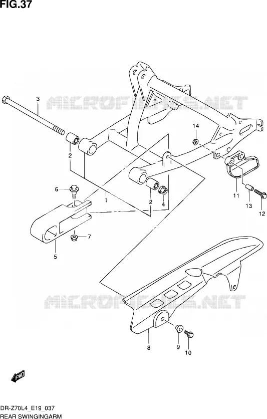 SWINGARM Suzuki MOTO 70 DR-Z 2015  DR-Z70 L4 (E19)