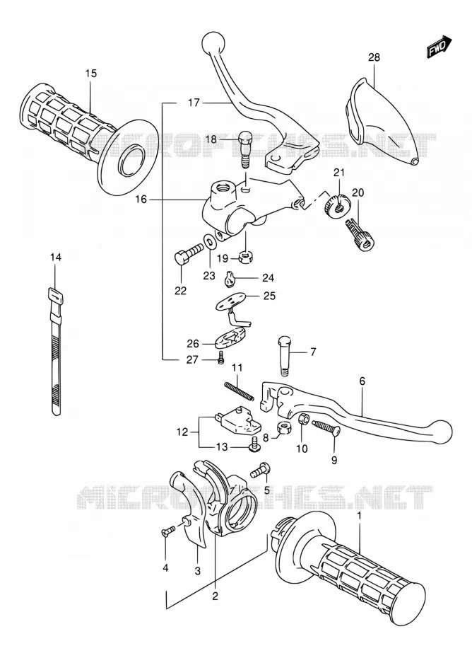 HANDGRIPS - LEVERS Suzuki MOTO 125 DR 1999  DR125SEX/DR125SEUX