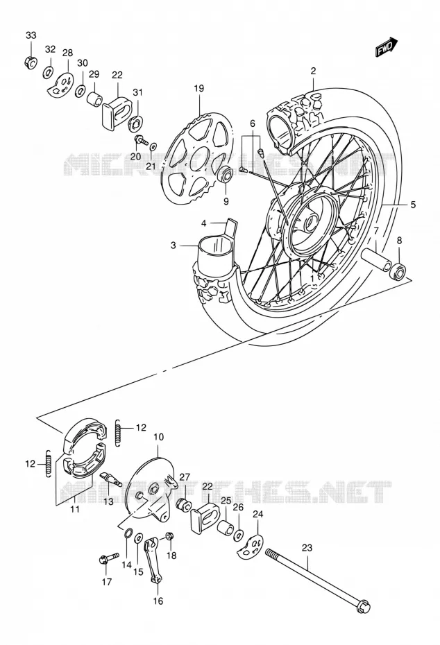 ACHTERWIEL Suzuki MOTO 125 DR 2000  DR125SEY/DR125SEUY