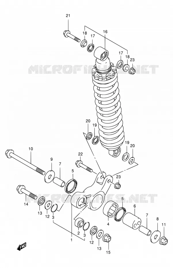 SCHOKBREKER AANEENSCHAKELING Suzuki MOTO 125 DR 2000  DR125SEY/DR125SEUY