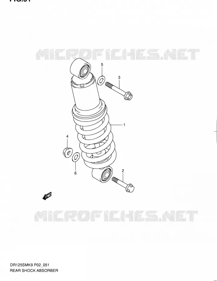 ACHTER SCHOKDEMPER Suzuki MOTO 125 DR 2010  DR125SML0(E02)