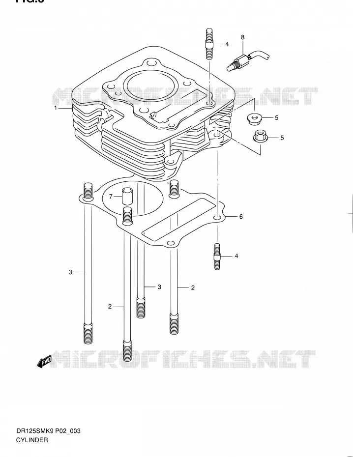 CILINDER Suzuki MOTO 125 DR 2010  DR125SML0(E02)