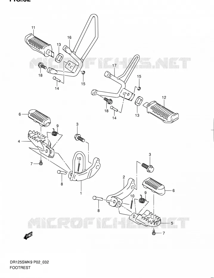FOOTREST Suzuki MOTO 125 DR 2010  DR125SML0(E02)