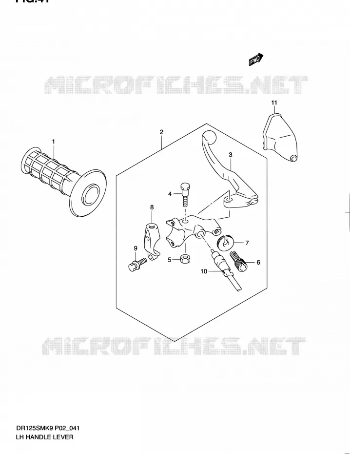 LINKER HENDEL - HANDGREEP Suzuki MOTO 125 DR 2010  DR125SML0(E02)